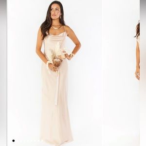 Show Me Your Mumu Tuscany Maxi Slip Dress ~ Champagne Luxe Satin